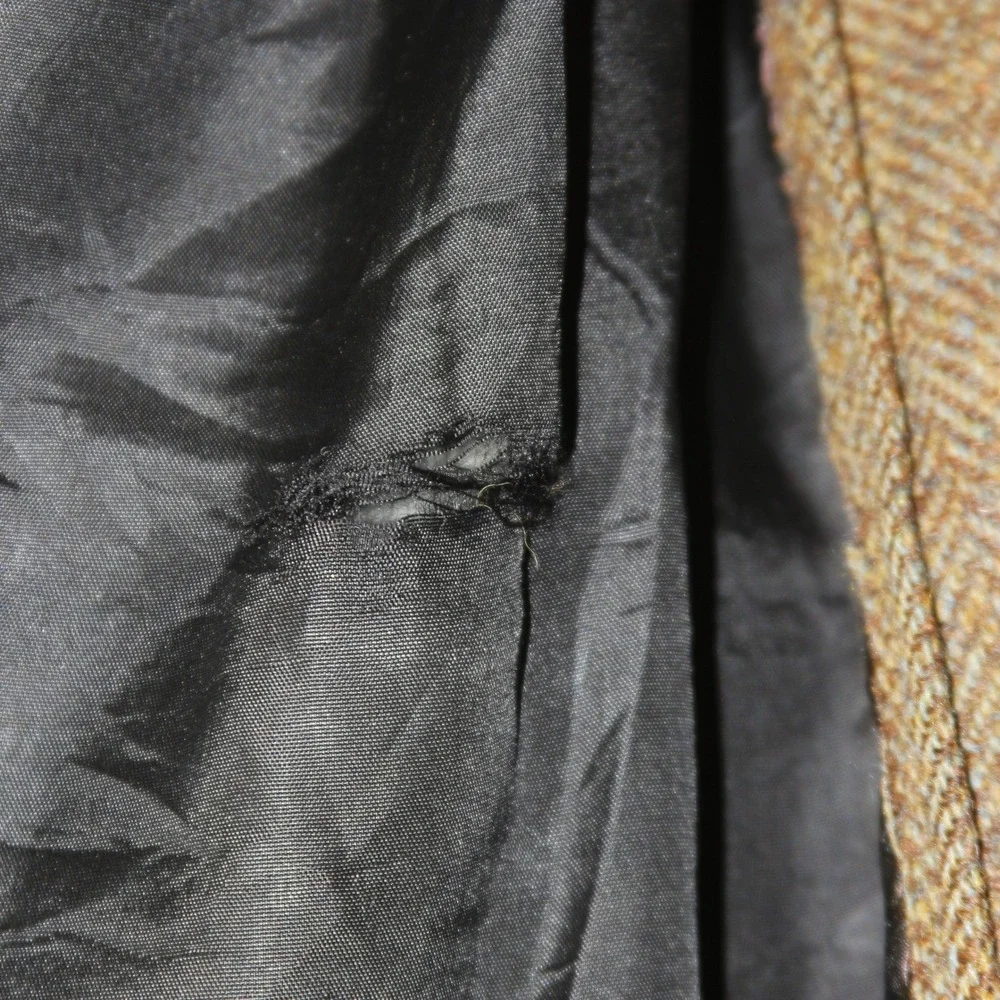 Vintage Harris Tweed Blazer Mens XL Brown Herringbone Wool Sport‎ Coat Jacket